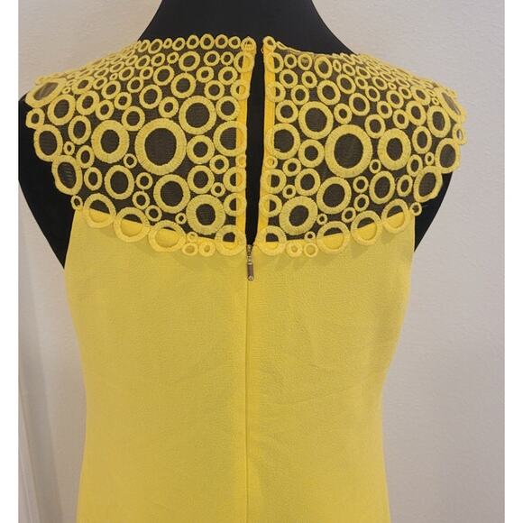 Trina Turk Bliss Embroidered Mesh Shift Dress Yellow Size 6 NWOT Elegant - Picture 7 of 13